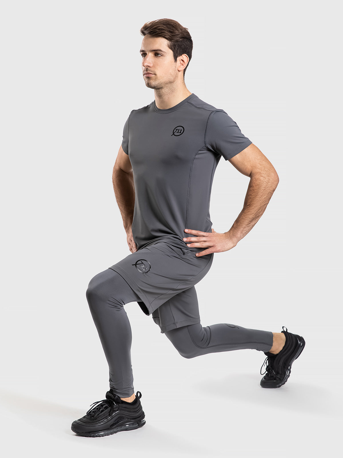 Mens Tech Leggings Grey